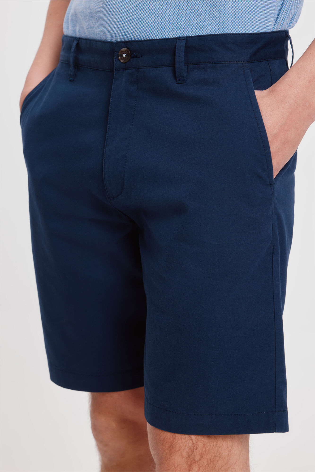 Milano Bermuda B&aacute;sica Lisa Azul Oscuro