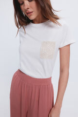 Milano Camiseta bolsillo crochet Blanco