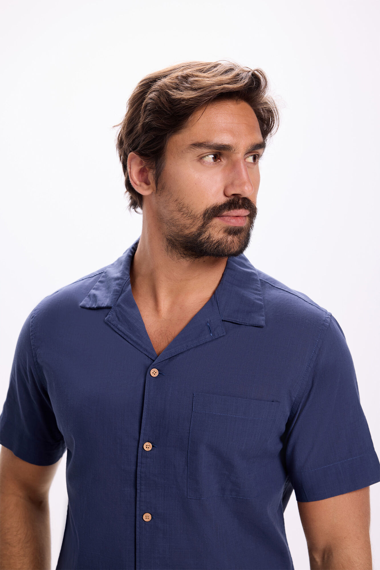 Milano Camisa de cuello con solapa Navy