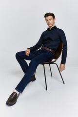 Milano Camisa de vestir entallado Navy