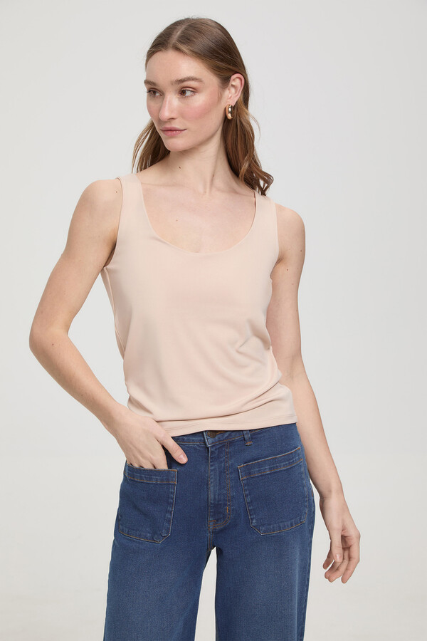 Milano Camiseta elástica tirante ancho Rosa