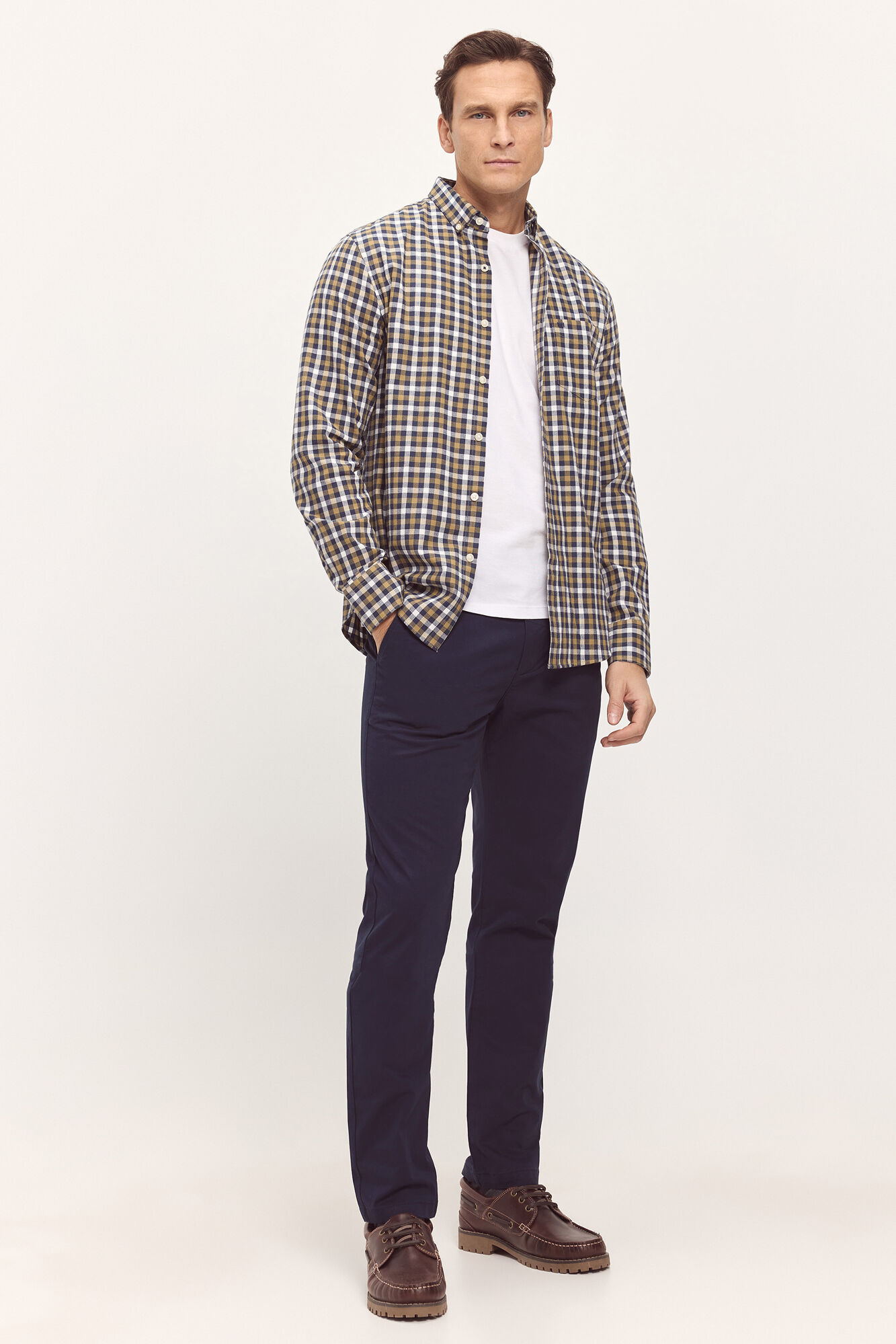 Milano Camisa Twill Cuadros Rojo