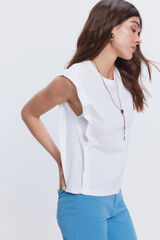 Milano Camiseta sin mangas efecto lavado Blanco