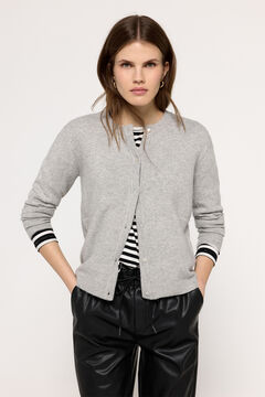 Fifty Outlet Chaqueta de punto tacto suave botones en el delantero Gris Oscuro