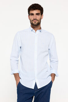 Fifty Outlet Camisa slub rayas Azul