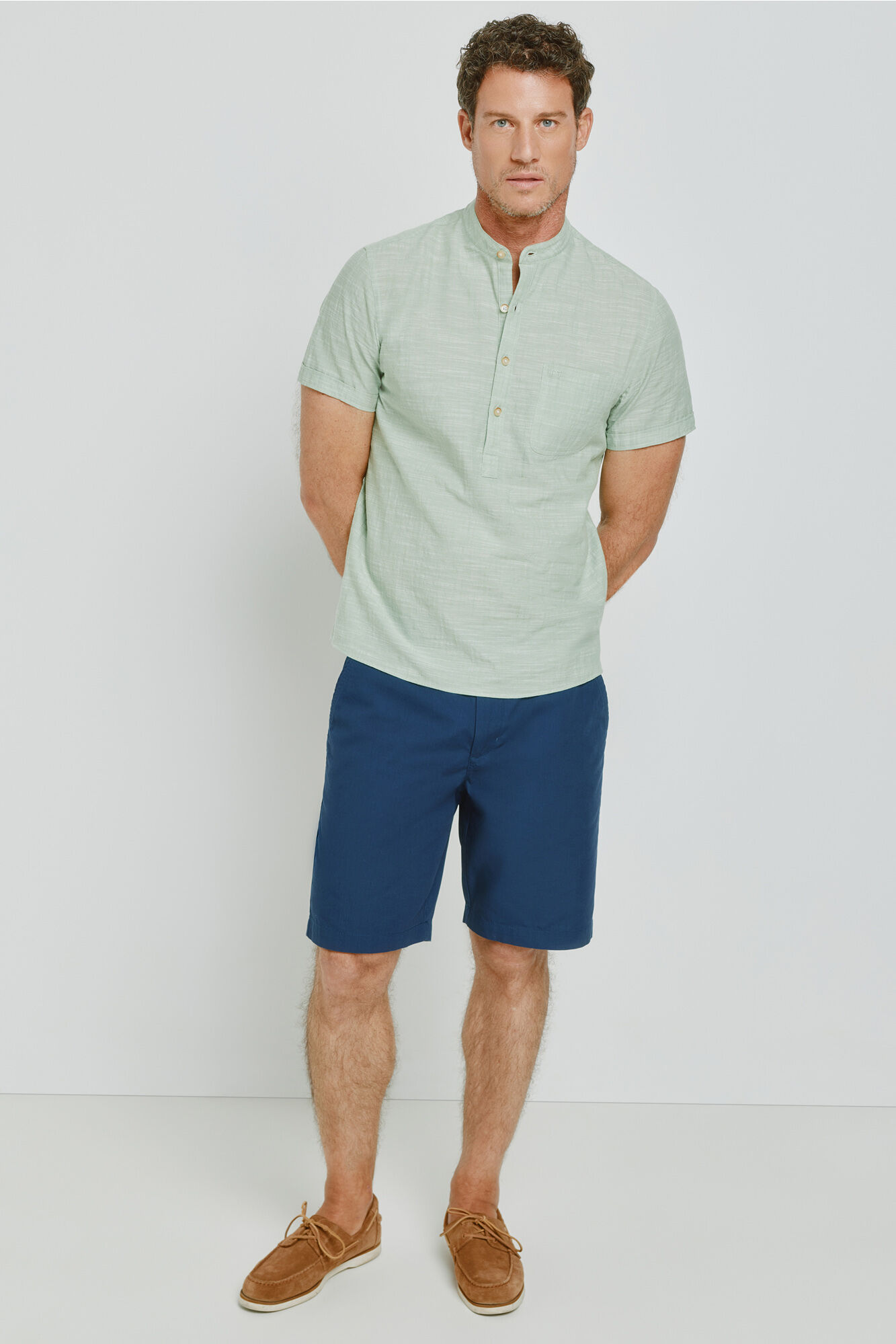 Milano Camisa cuello mao manga corta