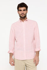 Fifty Outlet Camisa slub rayas Rojo