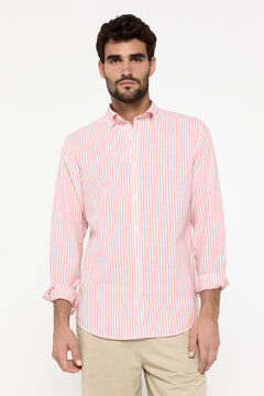 Fifty Outlet Camisa slub rayas Rojo