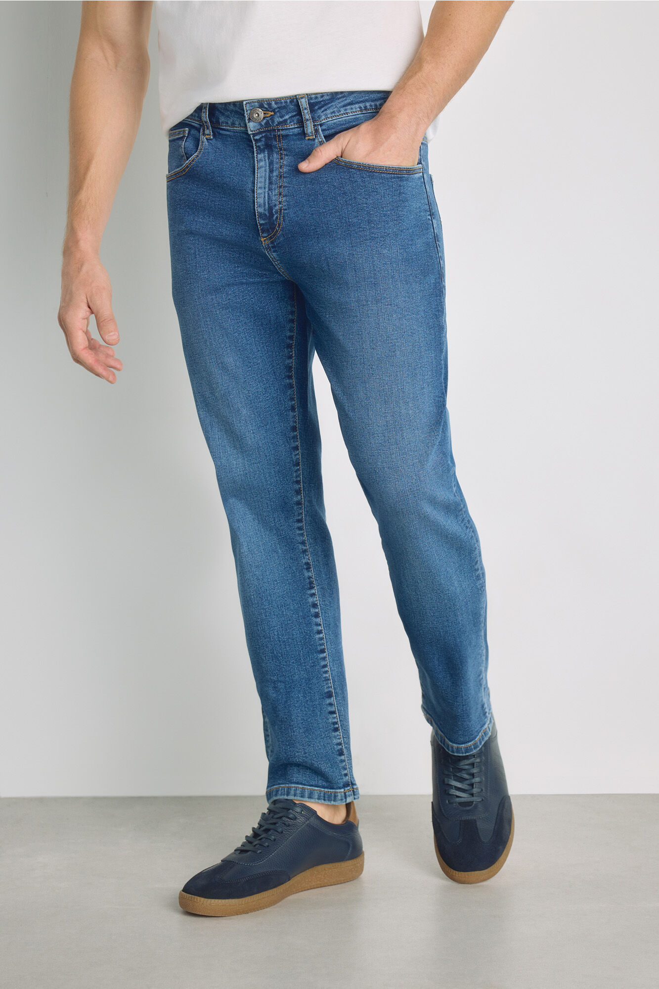 Milano Pantal&oacute;n de mezclilla regular fit Azul