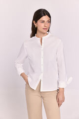 Milano Camisa cuello mao lisa Blanco