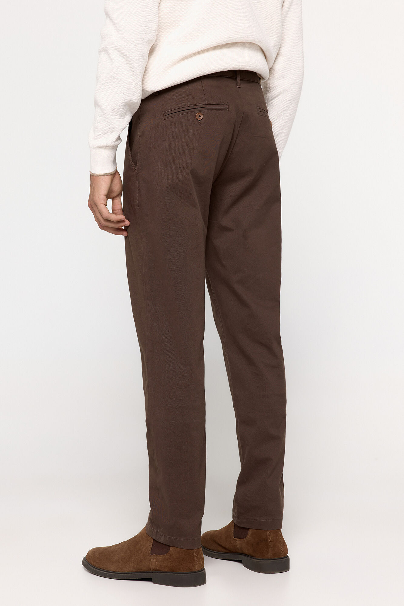 Milano Pantal&oacute;n Chino Liso Marr&oacute;n Oscuro