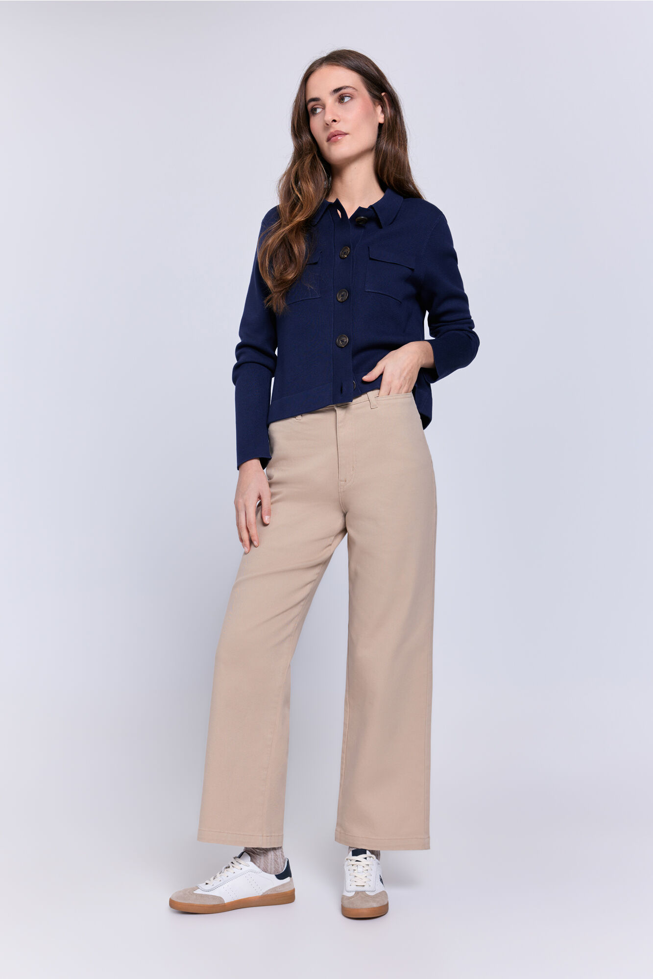 Milano C&aacute;rdigan grueso con bolsillos Navy