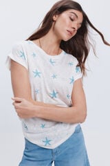 Milano Camiseta estampada con strass Azul
