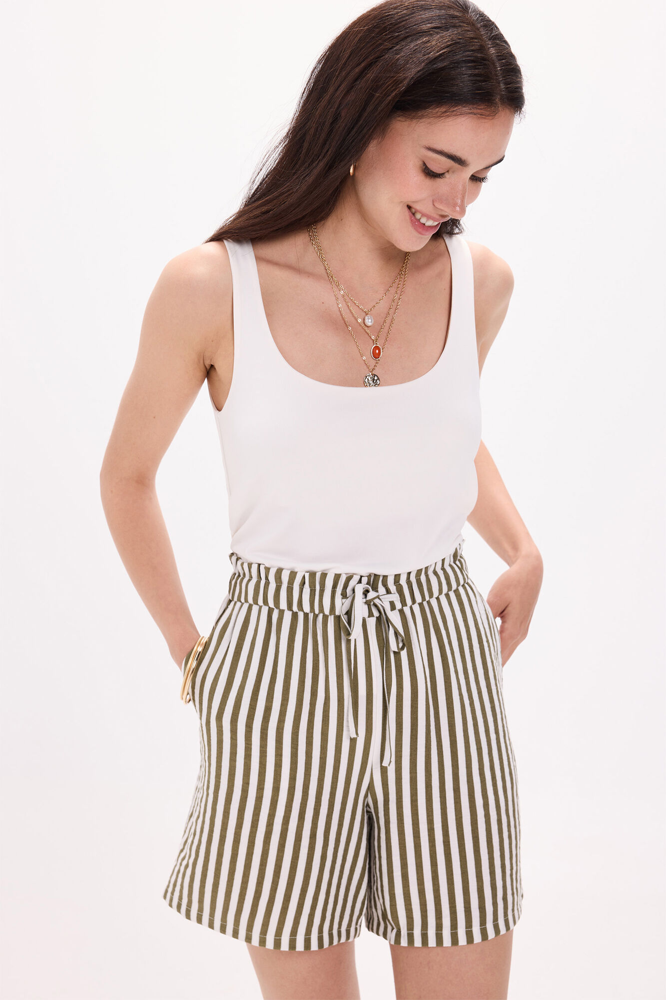 Milano Playera el&aacute;stica con tirantes anchos