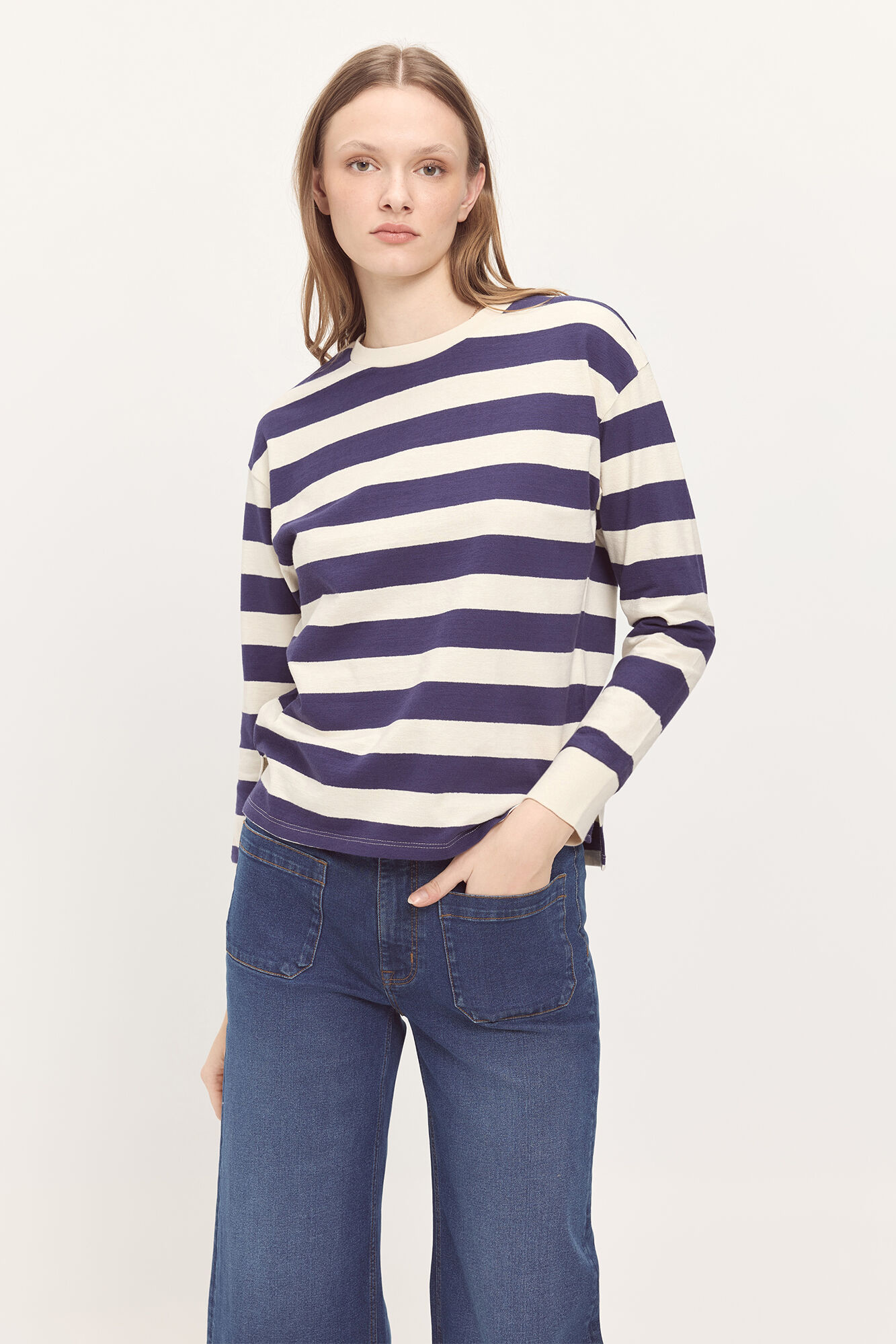 Milano Camiseta heavy cotton de rayas tipo sudadera