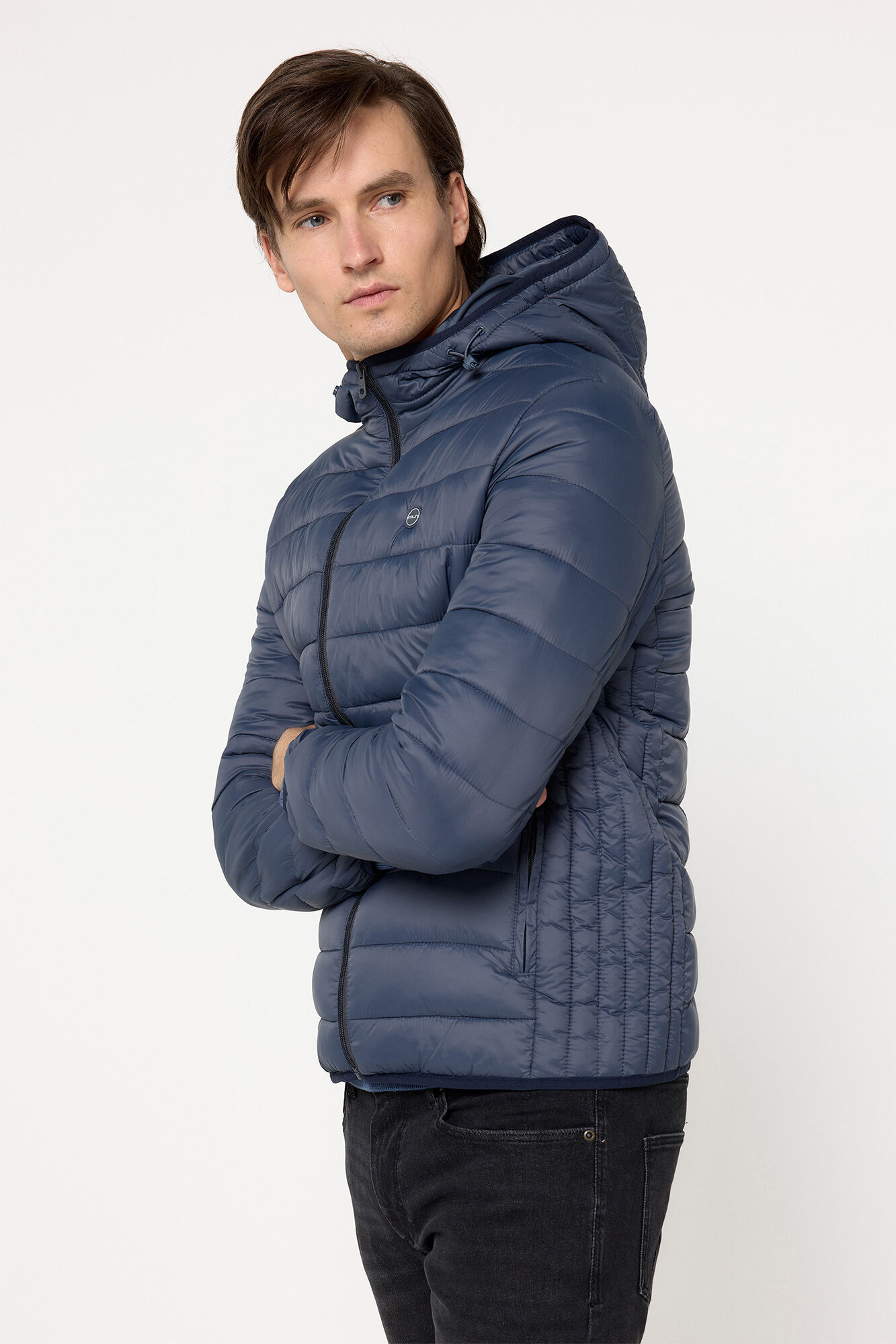 Milano Chaqueta Acolchada Capucha Gris