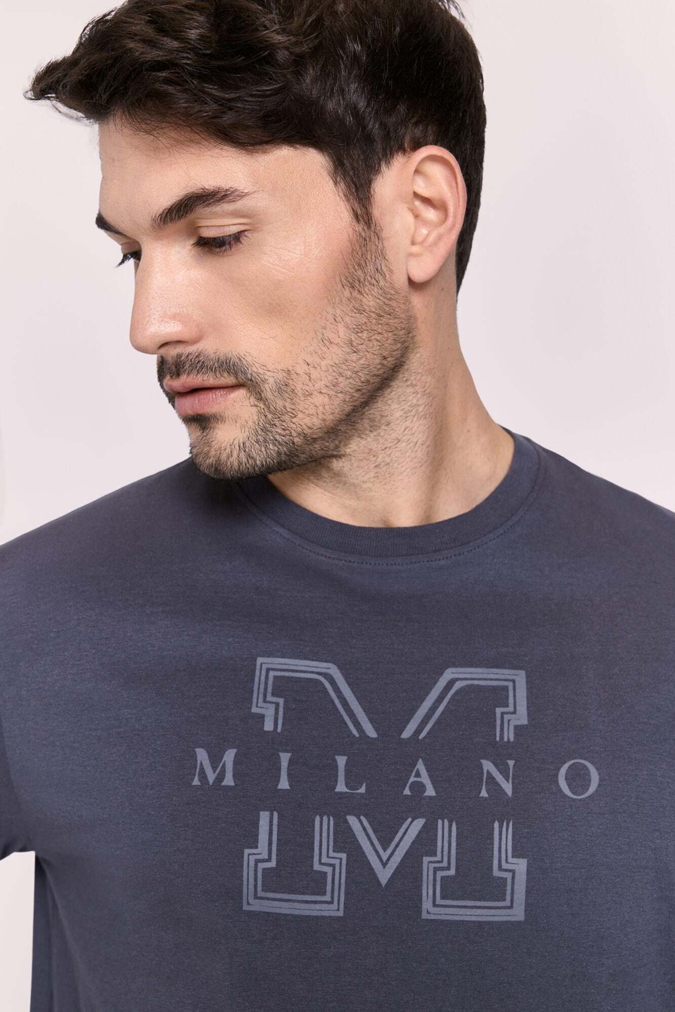 Milano Pijama con logo grande Gris Oscuro