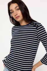 Fifty Outlet Playera rayas tejido heavy cotton Azul