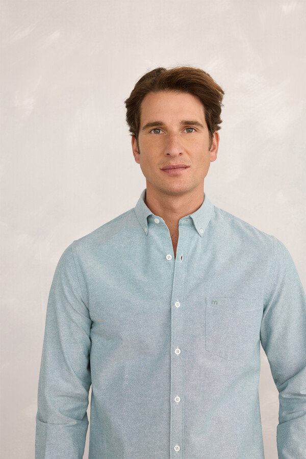 Milano Camisa deportiva Oxford Azul turquesa