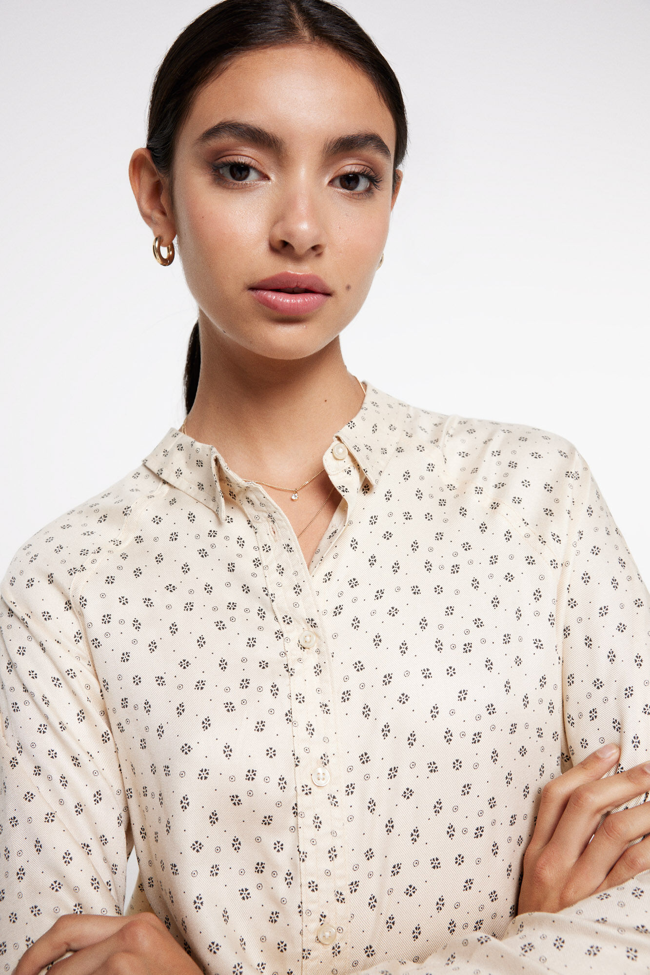 Milano Camisa twill lurex natural
