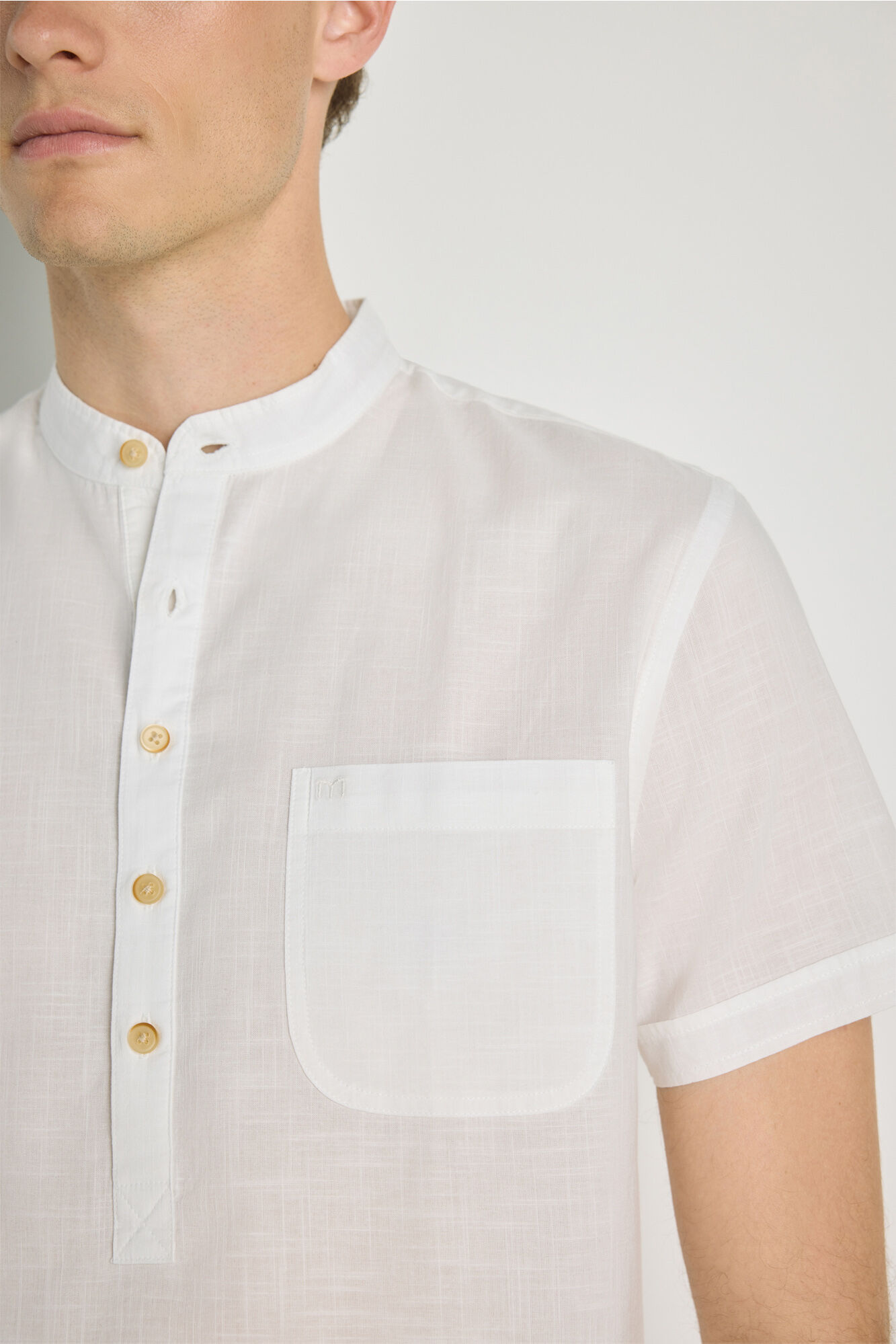Milano Camisa cuello mao manga corta