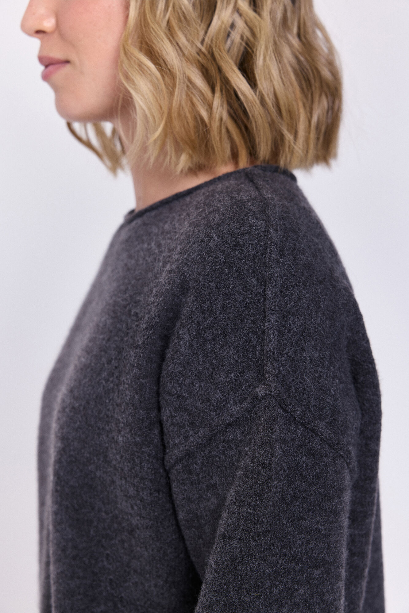 Milano Jersey estructurado de corte extragrande Gris Oscuro