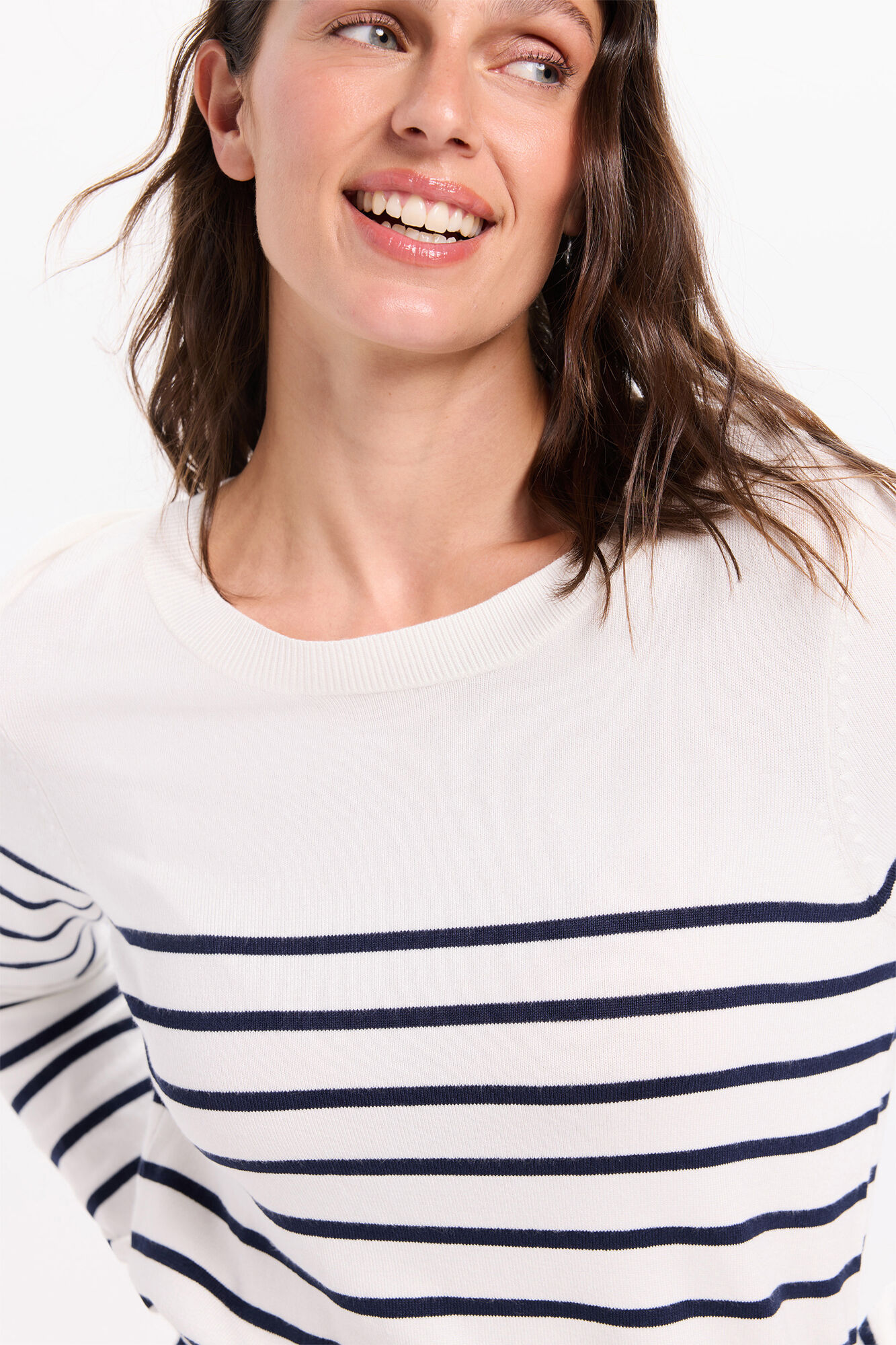 Milano Tejido con rayas bicolor natural