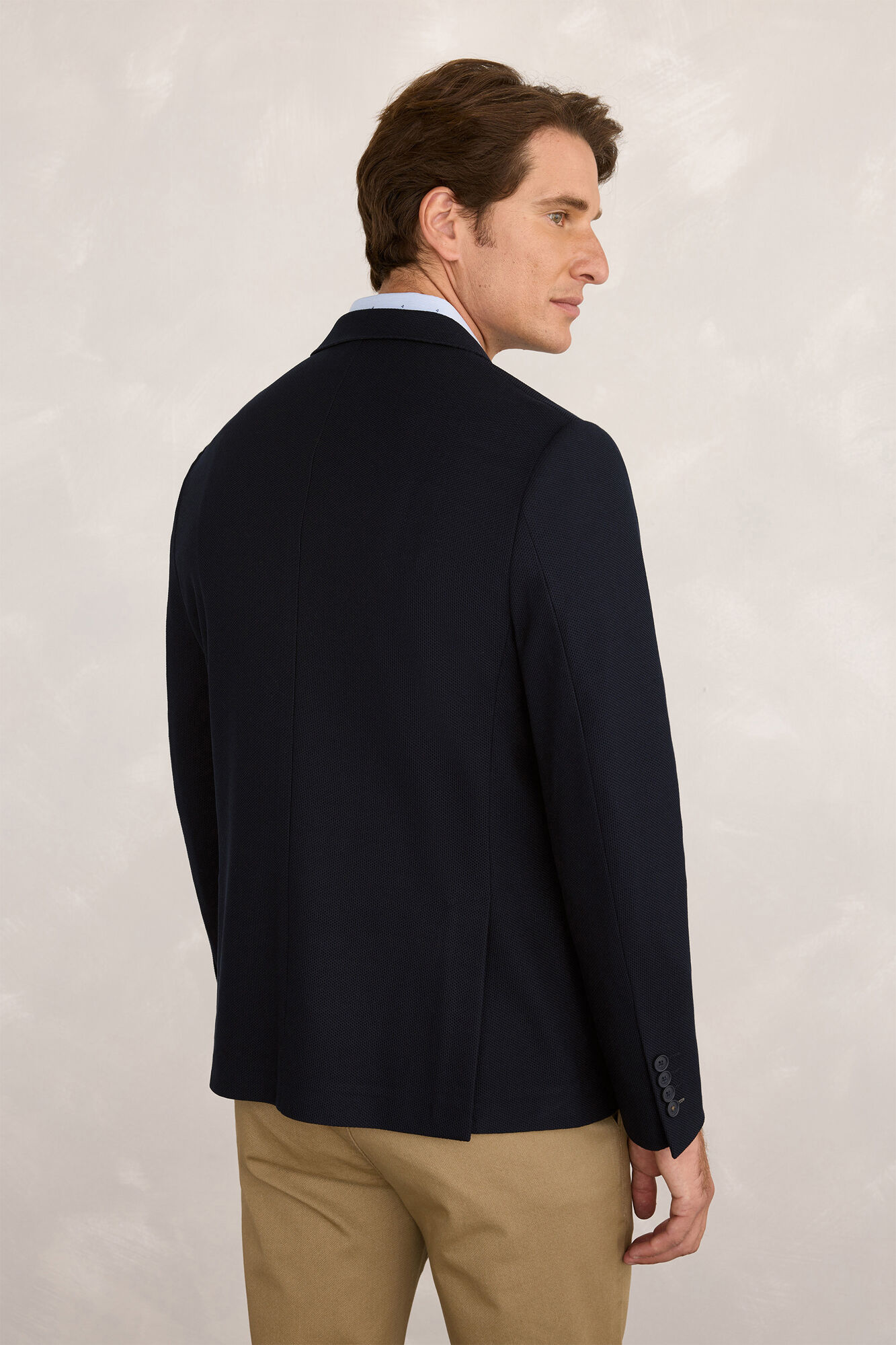 Milano Blazer de punto entallada Navy
