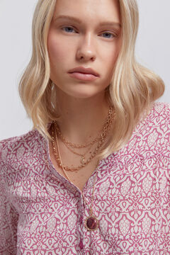 Fifty Outlet Blusa plumeti estampada. natural