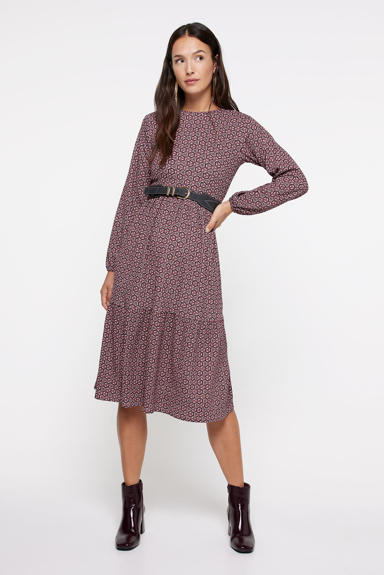 milano Vestido Midi Estampado