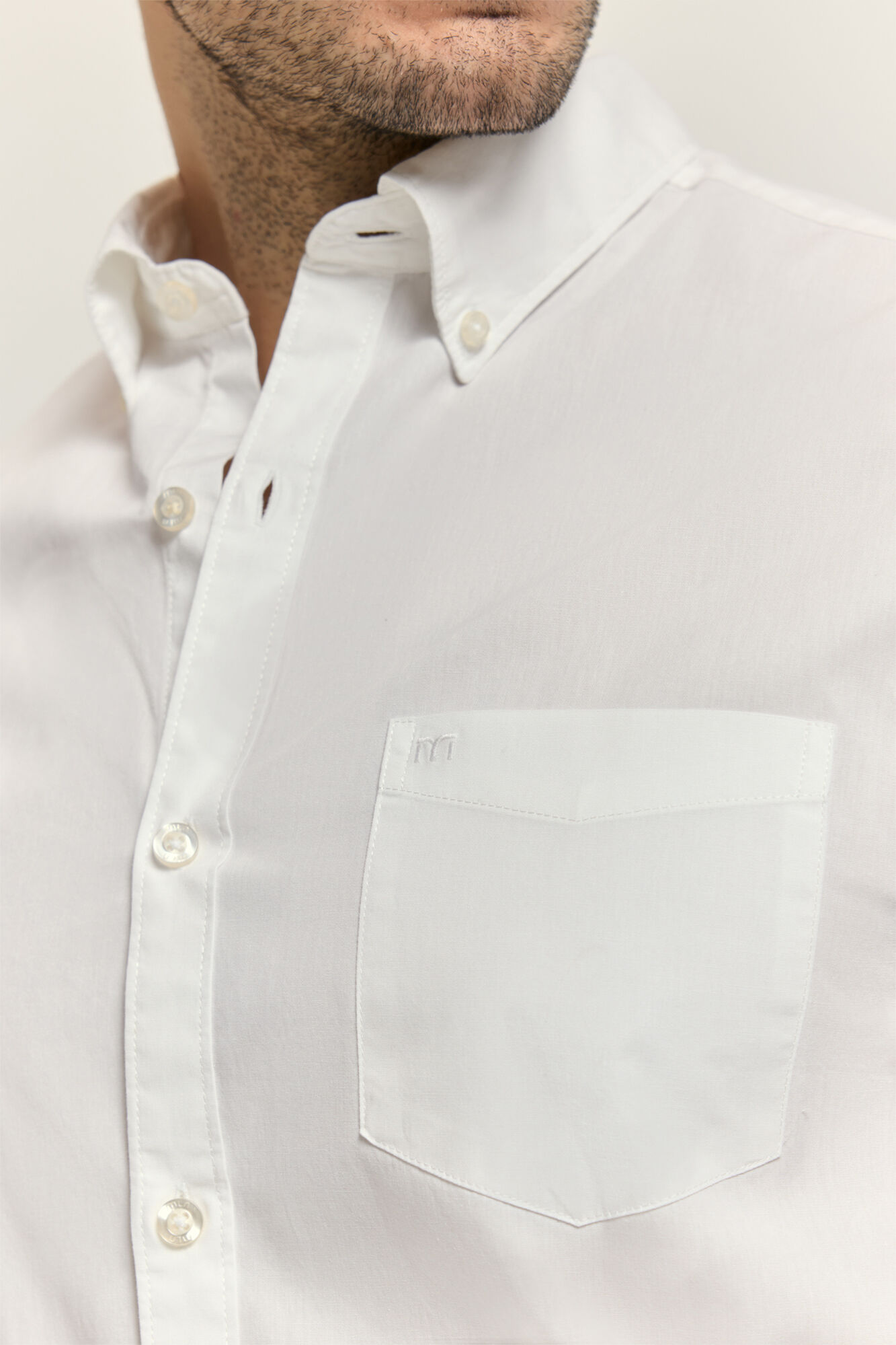 Milano Camisa lisa manga larga Blanco