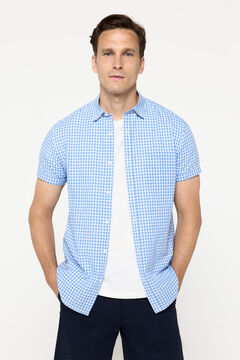 Fifty Outlet Camisa sport de manga corta de cuadros.   Azul