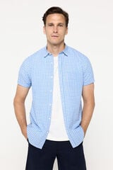 Fifty Outlet Camisa slub cuadros Azul