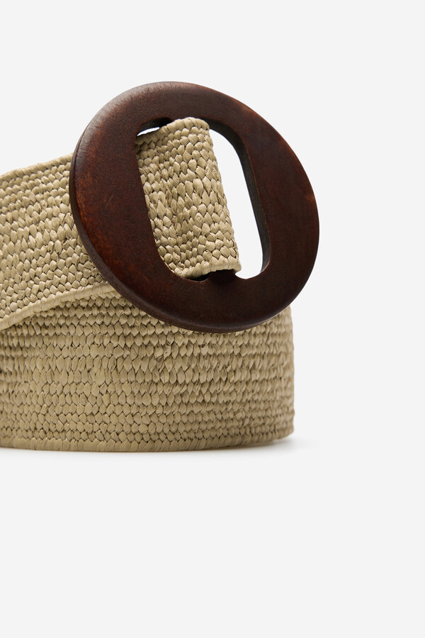 Milano Cinturón de rafia ajustable Beige