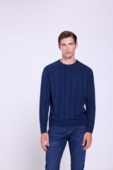 Milano Jersey básico de cuello redondo Navy