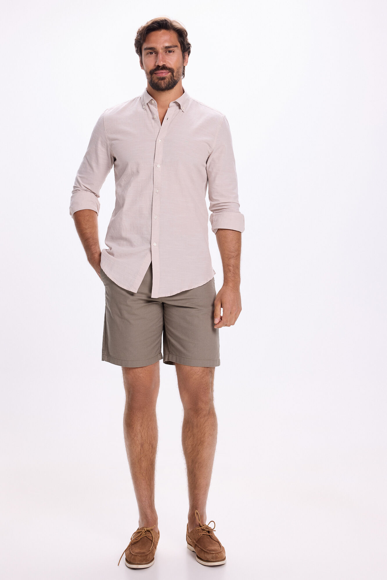 Milano Camisa Slub Lisa Beige