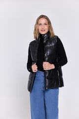 Milano Chaleco acolchado de piel Negro