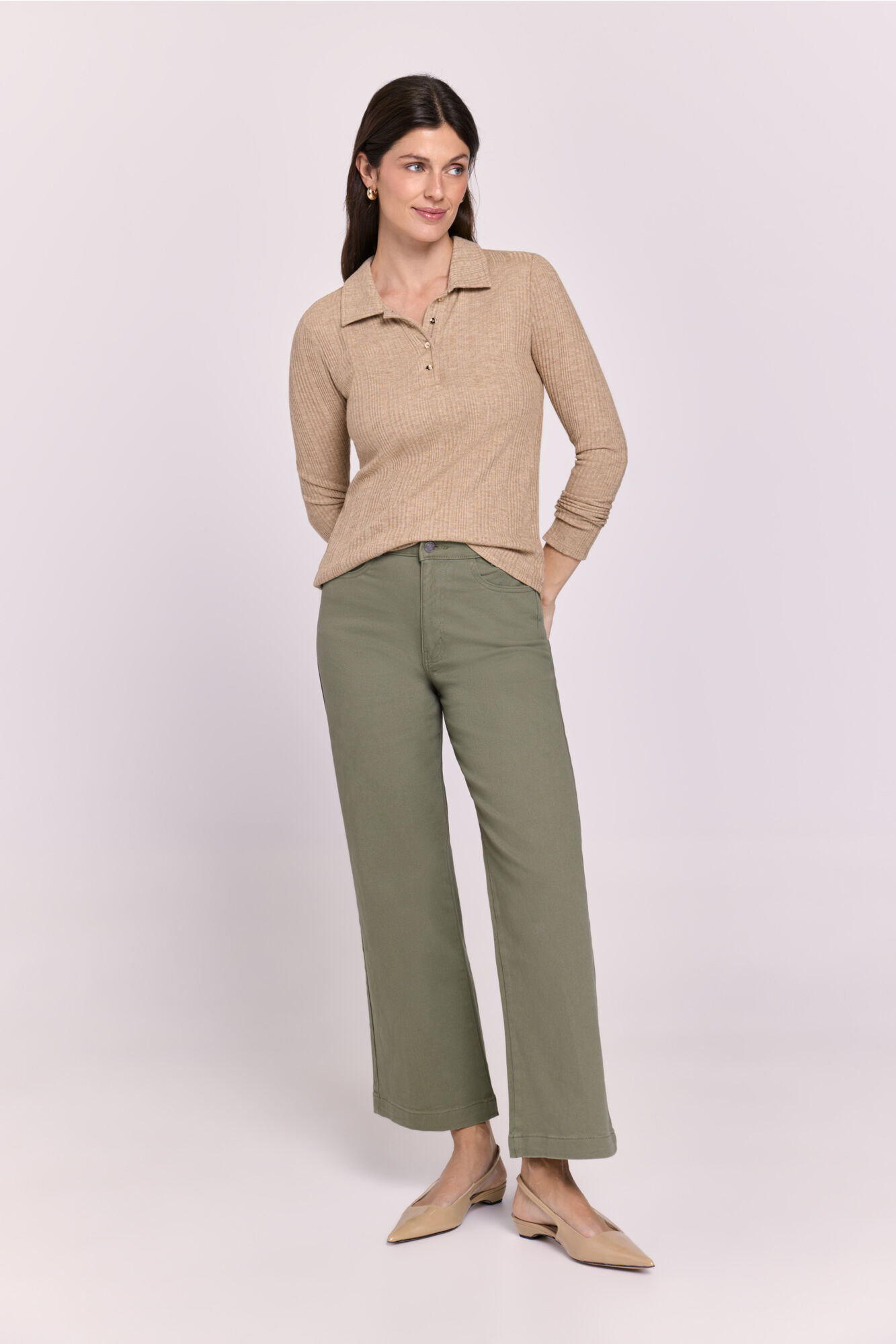 Milano Playera polo acanalada Marr&oacute;n