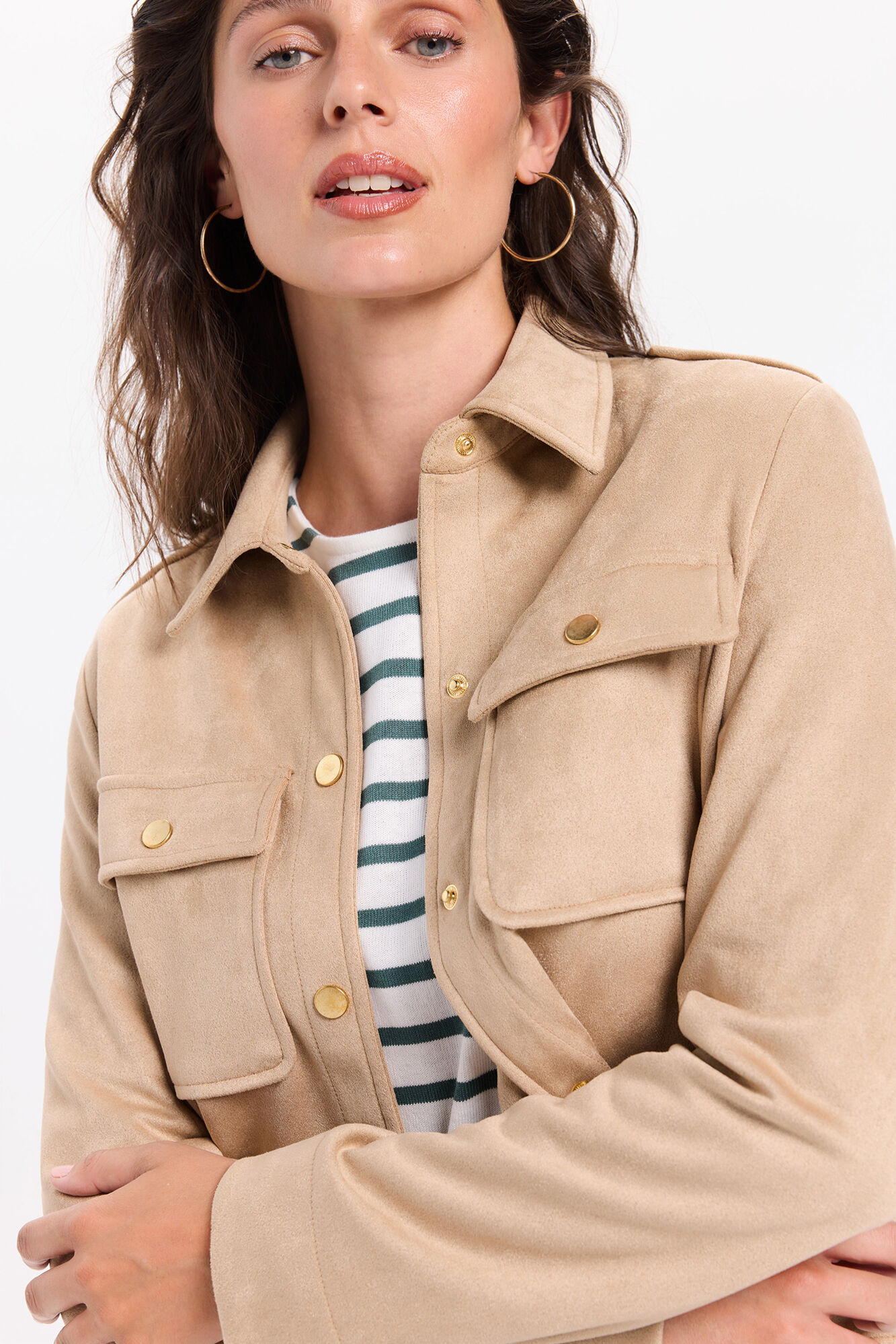 Milano Chamarra efecto ante beige