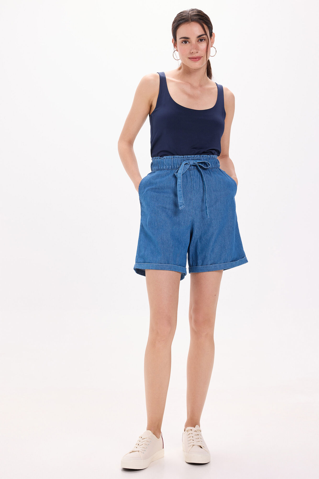 Milano Playera el&aacute;stica con tirantes anchos Navy