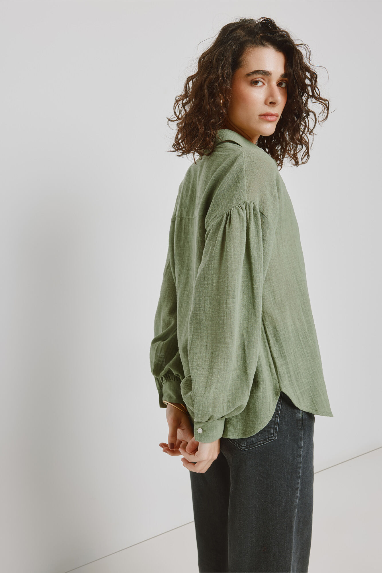 Milano Blusa lisa Kaki Claro