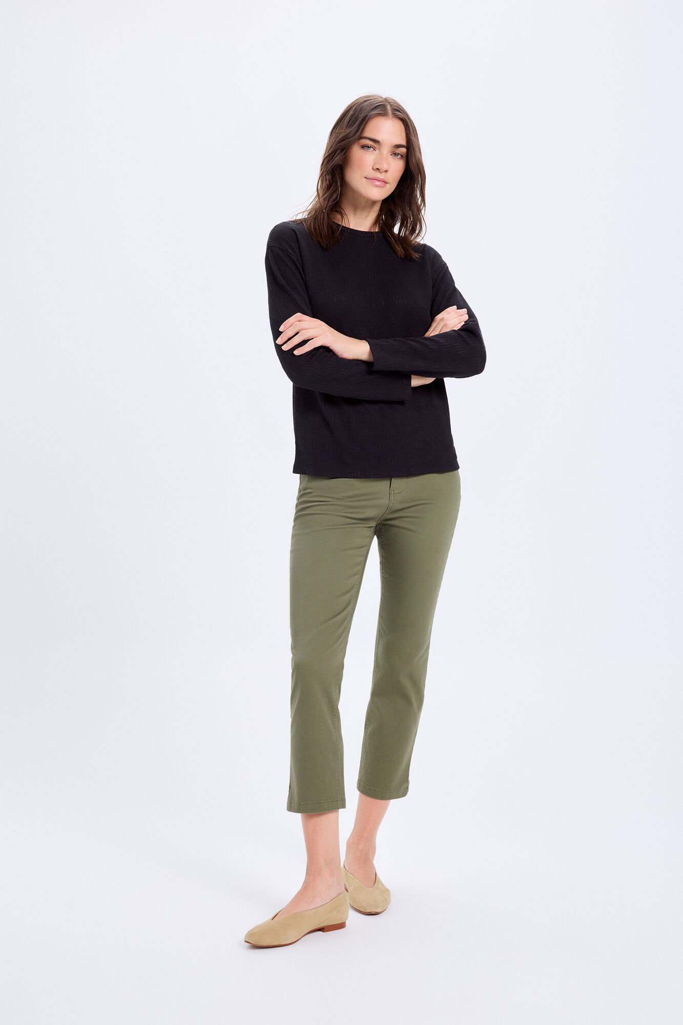 Milano Playera de manga larga con calidad estructurada. Negro