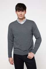 Fifty Outlet Jersey básico cuello pico Gris