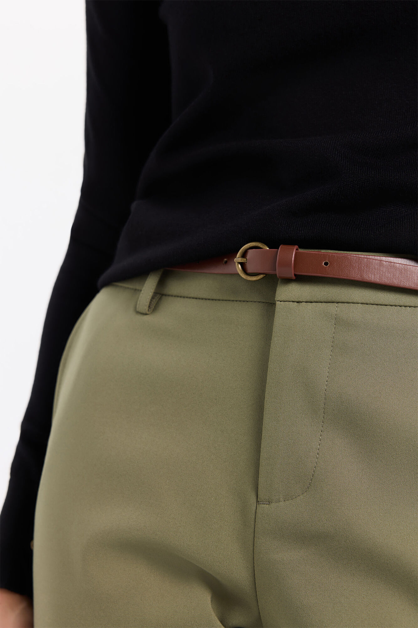 Milano Cintur&oacute;n chinos Kaki Oscuro