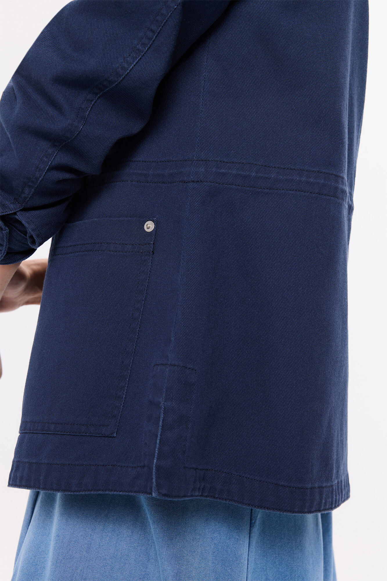 Milano Chamarra safari de algod&oacute;n lavado Navy