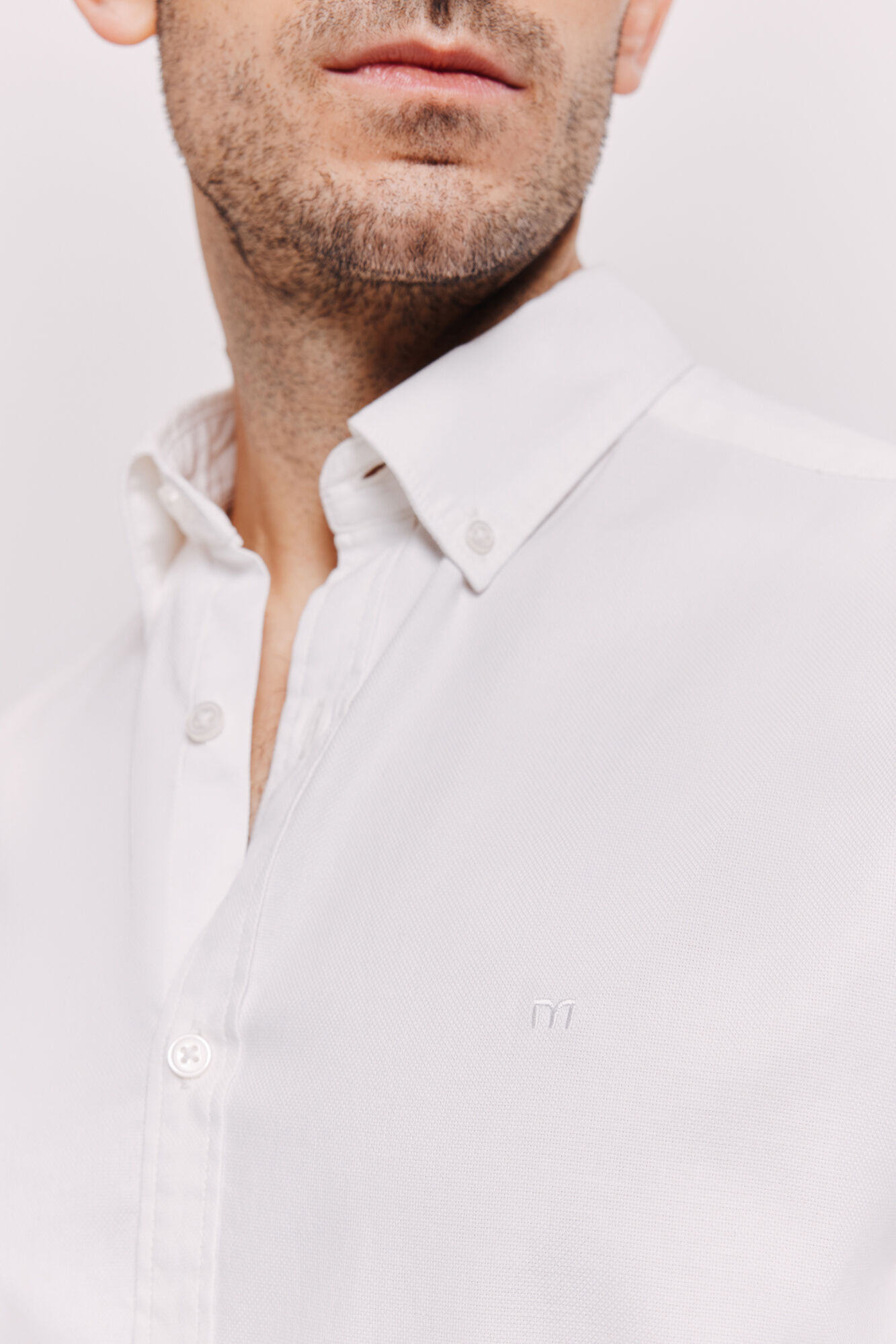 Milano Camisa lisa manga larga Blanco