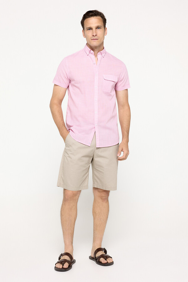 Milano Camisa slub lisa Granate