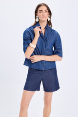 Milano Blusa denim con polo Azul