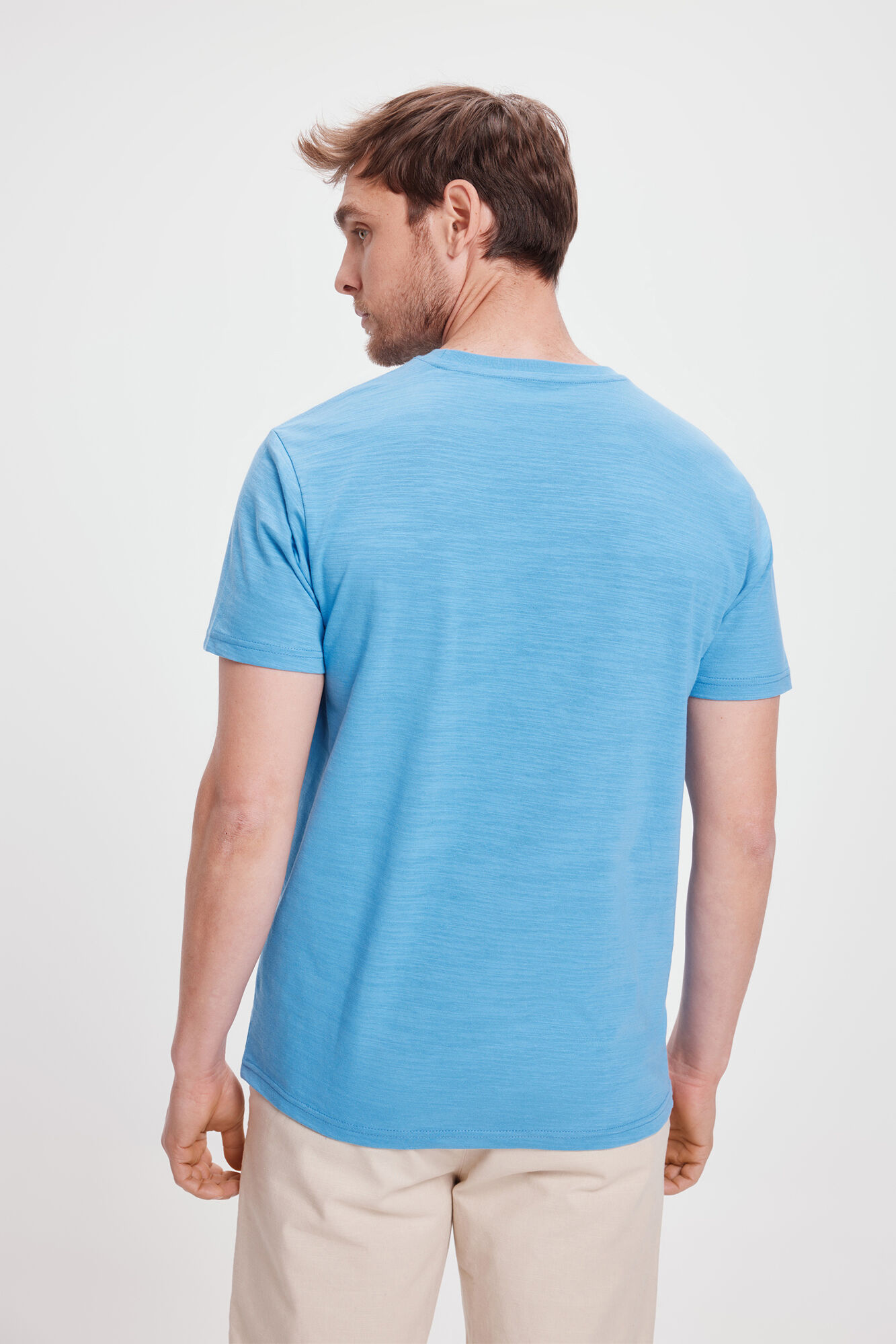 Milano Camiseta b&aacute;sica con Bolsillo Azul