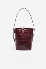Milano Bolsa de hombro efecto cocodrilo Marr&oacute;n Oscuro